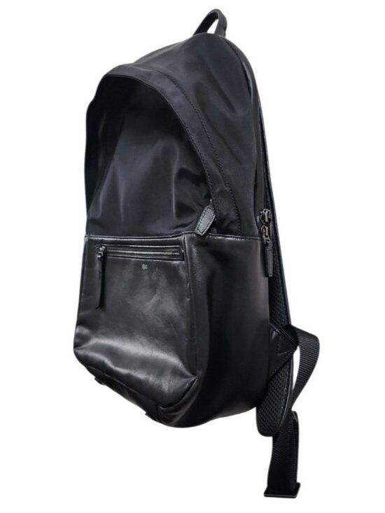 ISM Backpack Black Nylon Leather Trim Laptop Travel Commuter Minimalist Unisex main image 5